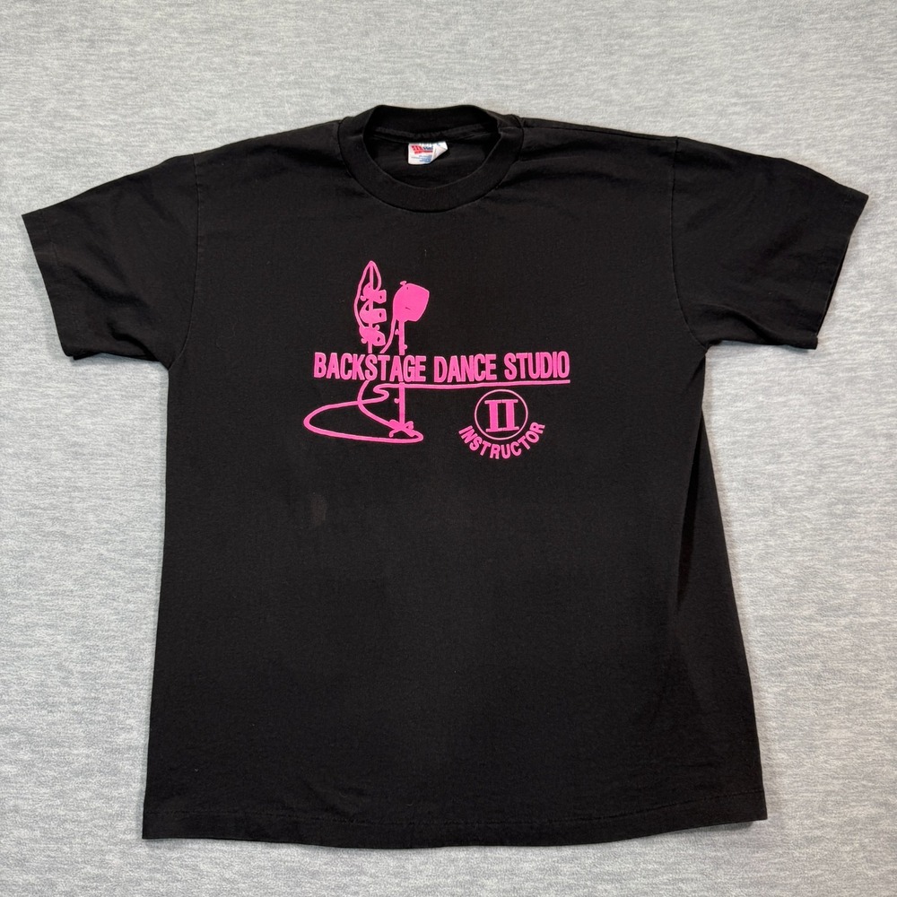 Hanes T-Shirt Unisex Size‎ L Black Backstage Dance Studio Instructor Graphic